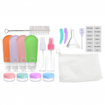 Kaasaskantav reisi-tualett-tarvete komplekt Pesuhoiukott T&auml;itepudelid Kreemipudelid Pihustuspudelid Lehtrid 17pcs mitmev&auml;rviline