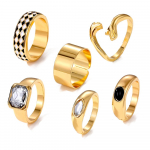 2023. aasta uus Korea vintage embrace s&otilde;rmus, luksuslik inkrusteeritud s&otilde;rmusekomplekt, 6-osaline elegantne t&uuml;druku v&otilde;lu peokingitus isikup&auml;rasele punk-s&otilde;rmustele kuld