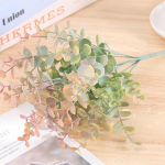 5 kimbukest Kunstrohelised taimed Kunstlikud eukal&uuml;ptioksad V&otilde;ltsitud taimed DIY pulmakimbu, sise&otilde;ue, r&otilde;du kaunistamiseks kollane