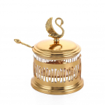 Euroopa stiilis k&ouml;&ouml;gi loominguline klaasist &otilde;&otilde;nes luige dekoratiivne suhkrutopsi maitseainete s&auml;ilituskarp kuld