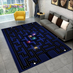 Pacman Retro Classics m&auml;ngum&auml;nguvaip, vaibavaip kodu elutoa jaoks, laste magamistoa diivan, uksematt, libisemiskindel p&otilde;randamatt 120cm x 160cm