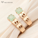 Moodne elegantne &scaron;ampanja kullav&auml;rvi ruudukujulised kristallk&otilde;rvar&otilde;ngad naistele pulmapeo ehted temperament k&otilde;rvatropid