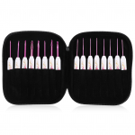 Kudumisriistade alumiiniumist heegeln&otilde;ela komplekt sinise ja valge portselanmustriga k&auml;epidemega Pink Crochet Hook Set Pink Cr