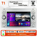 2 DIN Android Carplay autoraadio multimeediumipleier Ford Focus 2007 Mondeo S-max C MAX Kuga Galaxy Fiesta Transit Fusion Navi BT GPS Wifi 1+32GB jaoks