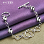 925 Sterling H&otilde;be Moodne helmestega k&auml;ev&otilde;ru peokink Ehted 20cm