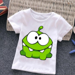 Om Nom Beebi T&uuml;druk Poiss Cartoon Game Cut The Rope T-s&auml;rk Laste Naljakas Konn L&uuml;hikeste Varrukatega T-s&auml;rk O Kaelus Laste Harajuku T-s&auml;rk Top 150cm