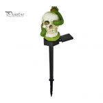 Skull p&auml;ikeselamp IP65 veekindel automaatne laadimine, lihtne paigaldamine hirmutav Halloweeni p&auml;ikesevalgusega muruvalgusti peokaunistus A
