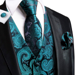 Hi-Tie Tuxedo vest meestele, &uuml;likond, vest kaelaside, taskur&auml;tik, mansetin&ouml;&ouml;bid pulma&auml;ri jaoks M