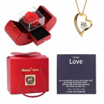 Naiste kaelakee koos hoiukarbiga Ultrakerge, mittepleekuv s&auml;delev ehe kaelakee &otilde;nnitluskaart s&auml;ilinud roosi kingitus A