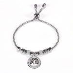 Elupuu reguleeritav kuulhelmeskett, isikup&auml;rastatud lihtne naiste titaanist terasest k&auml;ev&otilde;ru kuld