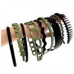 9 tk. Juukser&otilde;ngas Klamber Libisemiskindel disainpeakate hammastega Soeng Kinnitav plastikust juuksen&otilde;el Naiste T&uuml;drukute tukk Klambriga Peapael N&auml;opesu Peakate roheline/valge