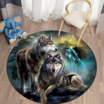 Fantasy Wolf Art &uuml;mmargune vaip elutoa matt lastele P&otilde;randaringi vaip Joogamatt Magamistoa E-sporditooli matt Dropshipping 60cm