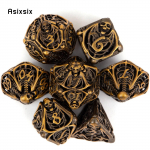 7 tk oranži koljuga metallist t&auml;ringud &otilde;&otilde;nsad metallist mitmetahulised t&auml;ringukomplektid, mis sobivad rollim&auml;nguks RPG lauam&auml;ngu kaardim&auml;nguks mitmev&auml;rviline