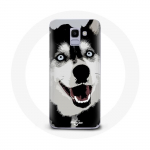 &Uuml;mbris Samsung Galaxy A8 2018 Siberian Husky Blue Eyes jaoks