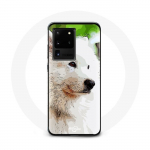Valge &uuml;mbris Samsung Galaxy S20 Ultra samojeedi koerale