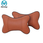 DERMAY New 2 Pcs/Pair PU Leather Comfortable Headrest Neck Pillow Car Auto Seat cover Head Neck Rest Cushion Headrest Pillow oranž