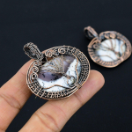 Natural Tree Of Life Dendrite Opal Handmade Copper Wire Wrap Pendant 2 n2v72