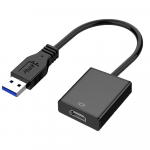 USB 3.0 to HDMI-&uuml;hilduv adapter arvutikomponentide jaoks Mitu monitori 1080P &Uuml;hildub operatsioonis&uuml;steemiga Windows XP/7/8/10/11 Black Free drive(15CM)