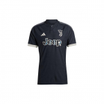 Adidas Juventus 23/24 Kolmas Autentne S&auml;rk Tekstitr&uuml;kk Patchwork L&uuml;hike Varrukas Meeste Jalgpallis&auml;rk Must IQ4854 L
