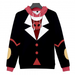 4 v&auml;rvi Hazbin Hotel Anime Hoodie Lipsuv&auml;rv Hoodie T&auml;navar&otilde;ivad Multifilmid Tr&uuml;kitud kapuutsiga dressipluus Mehed Naiste Cosplay Spordi Pulloverid M must