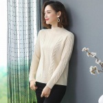 Ka&scaron;miirkampsunid Mood S&uuml;gis Talv Soe Villane Pehme Pikkade Varrukatega Kampsun Džemprid Naistele Paks Lahtine Elastsus Kilpkaelusega Pullovers Kootud Top XXXL beež