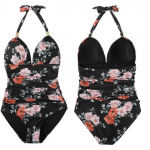&Uuml;hes t&uuml;kis naiste ujumistrikoo Ujumisriided seljataga Push Up suures suuruses ujumiskost&uuml;&uuml;mid Naiste rannariided Madala hinnaga Monokini naised XXL