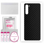 apgo Protective Skin Sticker for the back compatible with Oppo Reno3 Youth, Wrap Film, Foil, Vinyl - Pattern Carbon Black