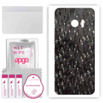 apgo Protective Skin Sticker for the back compatible with HTC 10, Wrap Film, Foil, Vinyl - Pattern Carbon Black Pixel