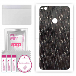 apgo Protective Skin Sticker for the back compatible with Huawei P8 Lite (2017), Wrap Film, Foil, Vinyl - Pattern Carbon Black Pixel