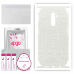 apgo Protective Skin Sticker for the back+sides compatible with Realme X2 Pro, Full Wrap Film, Foil, Vinyl - Pattern White Fabric