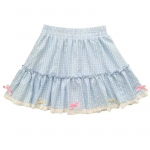 2024. aasta naiste Y2k esteetilised vibu l&uuml;hikesed seelikud Sinine ruuduline Kawaii Lolita miniseelik Harajuku Jaapani preppy stiilis plisseeritud haldjaseelik S sinine