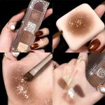 Five color Eyeshadow Tray Pearl Fine Shining piece naturally brightening waterproof Sleeper Silkworm Contouring Eyeshadow tray lasting setting makeup