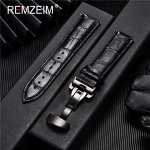 Ehtsast nahast kellarihm Calfskin meeste naiste vahetamine kellarihm 18mm 20mm 22mm 24mm koos liblika pandlaga kellarihmaga 20mm