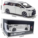 1/24 skaalaga survevalu metallist mudel Lexus LM300 m&auml;nguauto mudelauto heli ja valgusega, mudelauto heli ja valgusega lastele vanuses 3+ aastat 1/24-Size:20.5*9*7.5cm valge