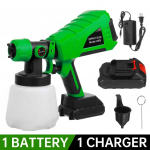 Juhtmeta elektriline v&auml;rvipihusti pihustusp&uuml;stolid 1000 ml 2 patareid Airbrush otsik Reguleeritav auto pihusti 800 W 18 V aku jaoks 1*Battery