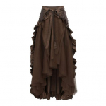 Naiste Halloweeni seelik Cosplay Ebaregulaarne volang, pits-k&otilde;rge lapiline v&ouml;&ouml;koht v&otilde;rk&auml;&auml;r Steampunk Victorian Performance Rollim&auml;ng Fotograafia tantsimine L pruun