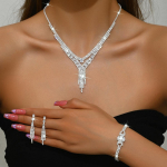 BLINGBAY naiste ehete komplekt Armas romantiline pulmapulma aksessuaarid Rhinestones Elegantne kaelakee K&auml;ev&otilde;ru K&otilde;rvar&otilde;ngaste Komplekt Naiste Moodne Ehted Kingitus