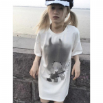 Korea T-s&auml;rgid Cartoon Print Punk T-s&auml;rk 2024 Naiste eemaldatav pikkade varrukatega &uuml;lisuur topsid Moodne graafiline t-s&auml;rk S valge