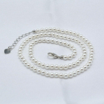 Naiste p&auml;rlmutrist kaelakee 8 mm valge &uuml;mmargune p&auml;rlmutrist kaelakee k&otilde;rgl&auml;ikega l&uuml;hike kaelakee WHITE&42cm