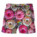 Toit Donuts 3D Prinditud Meeste L&uuml;hikesed P&uuml;ksid Armsad &Scaron;okolaadimustriga Laudp&uuml;ksid Isiksus Unisex vabaaja rannas ujumisp&uuml;ksid XS