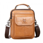 Meeste Sling-kott Ehtsast Nahast &Otilde;lakott Retro Ristkott Vintage Kullerikotid kollane