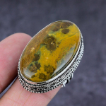 Ocean Jasper Gemstone Handmade 925 Sterling Silver Jewelry Ring Size 9 i7l47