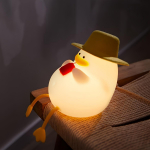 1tk, Happy Duck silikoonist &ouml;&ouml;valgusti, USB-laetav valgusti, kingitus s&otilde;brap&auml;evaks/s&uuml;nnip&auml;evaks/p&uuml;hadeks, kodu/magamistoa/v&auml;liskujundusvalgusti