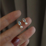 Breeze Coast S925 Sterling h&otilde;bedaga kaetud 14K kullaga Topaasi p&auml;rlk&otilde;rvar&otilde;ngad Naiste kerged luksuslikud prantsuse stiilis v&auml;hemuse disainiga k&otilde;rvar&otilde;ngad 925