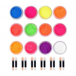12tk 1G 12 v&auml;rvi pigmendipulber vatitupsudega Fluorestseeruv Rainbow Resin pigmendipulber DIY k&uuml;&uuml;nelakk akr&uuml;&uuml;l k&uuml;&uuml;nelakk kehakunst silman&auml;gu Sets