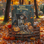 &Otilde;udne pealuu ja k&otilde;rvits Halloweeni aia lipp &ndash; 12x18 tolli, kahepoolne, sobib ideaalselt &otilde;ue ja kodukaunistuseks