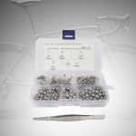 500 t&uuml;kki G25 laagritega teraskuulid, 5 suurus, 1 pintsetiga, tugevad t&auml;ppiskuulid jalgrataste autodele