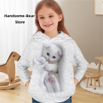 T&uuml;drukute 3D-kassi kapuutsiga pullover, pikkade varrukatega 3D-prindiga lasteriiete mood kost&uuml;&uuml;mid t&uuml;drukutele vanuses 2&ndash;12 aastat 120