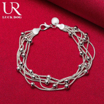 925 h&otilde;bedane mitme ussiga kett helmeketi k&auml;ev&otilde;ru Moodsad pulmaehted 20CM