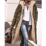 Suures suuruses &uuml;mberp&ouml;&ouml;ratav fuzzy longline kapuutsiga naiste talvemantel, vabaaja s&uuml;gis- ja talve&uuml;ler&otilde;ivad L tumeroheline v&auml;rv